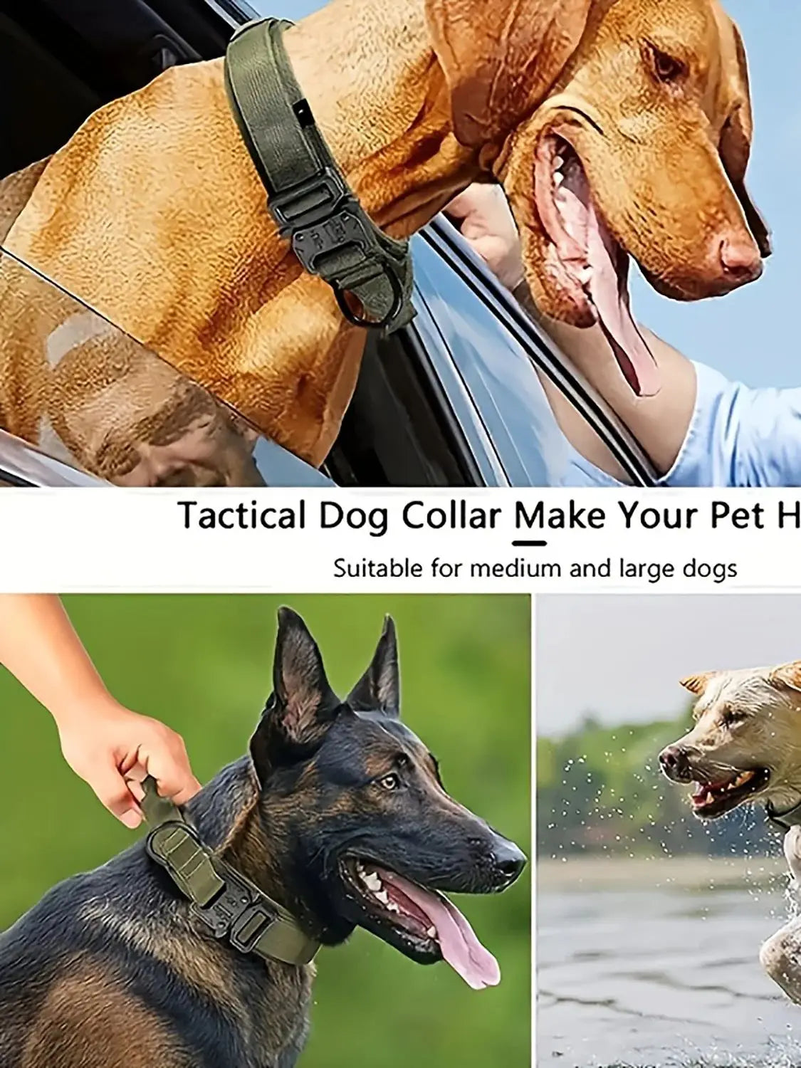 Tactical Dog Collar, Pet Dog Collar, Military Dog Collar Adjustable Dog Training Collar With Quick-release Buckle by Tail chasers
