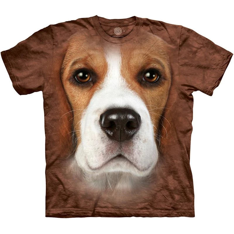Cute Dog Face 3D Graphics Tee