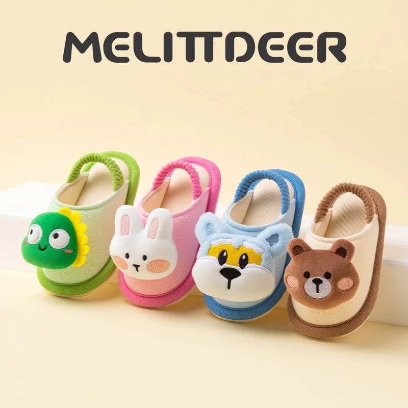 MELITTDEER Kids' Winter Slippers - Plush Warmth for Children Ages 1-5