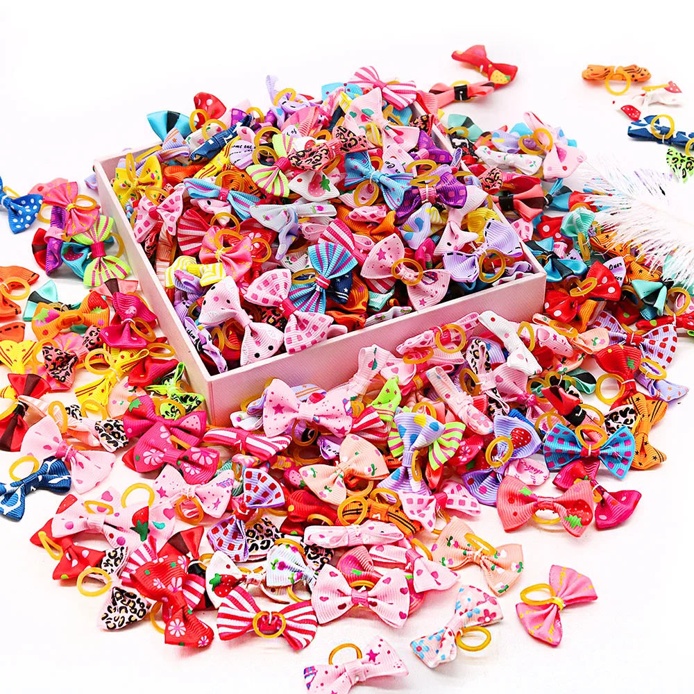 Adorable Dog Hair Bow Set - 30 Piece Grooming Accessories