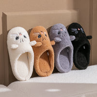 Cartoon Cat Winter Plush Slippers