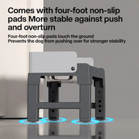 Collapsible Elevated Dog Bowls - Adjustable Stand with Double Stainless Steel Bowls
