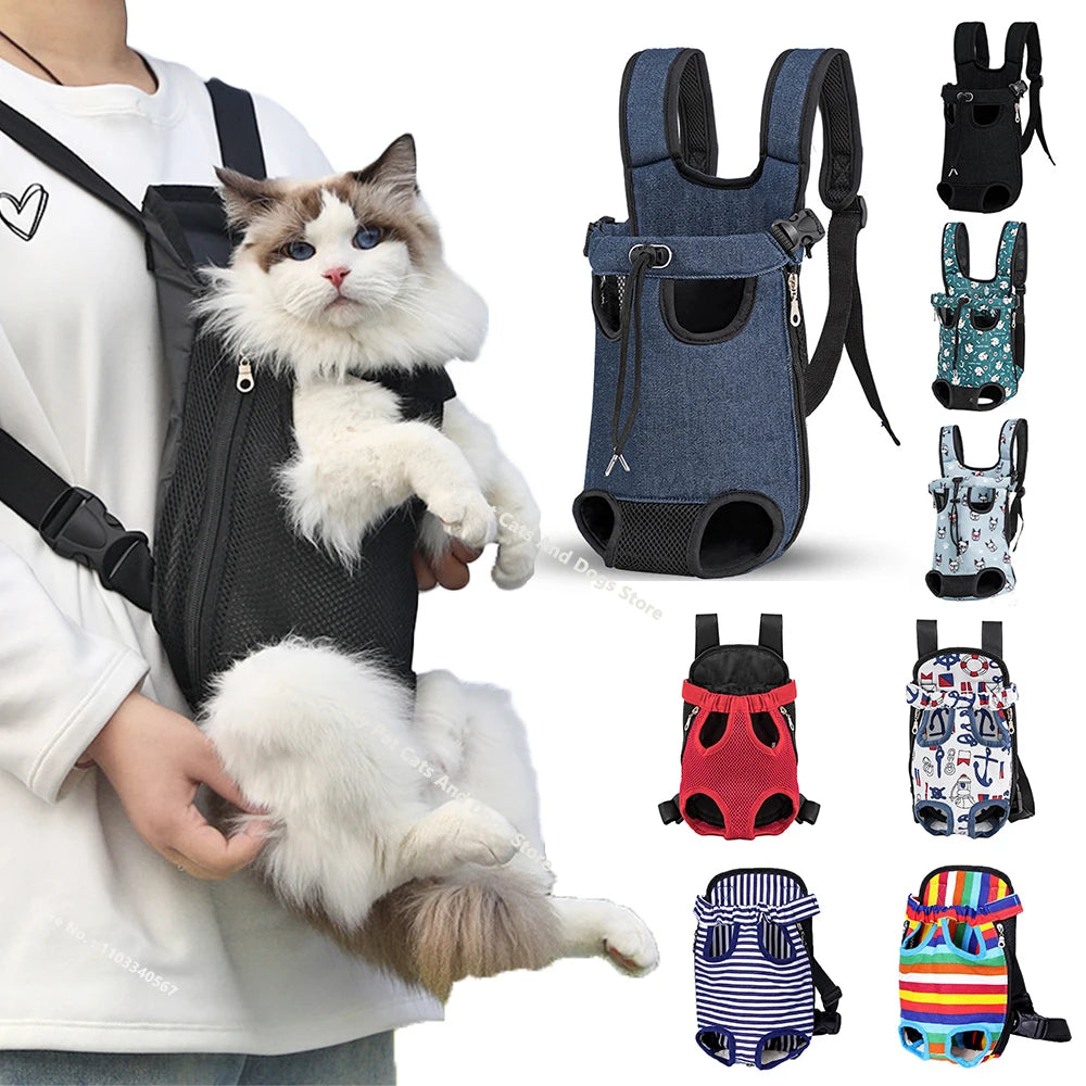 Denim Pet Dog Backpack Outdoor Travel Cat Carrier Bag for Small Dogs Breathable Shoulder Puppy Kedi Carring Bags Pets Products