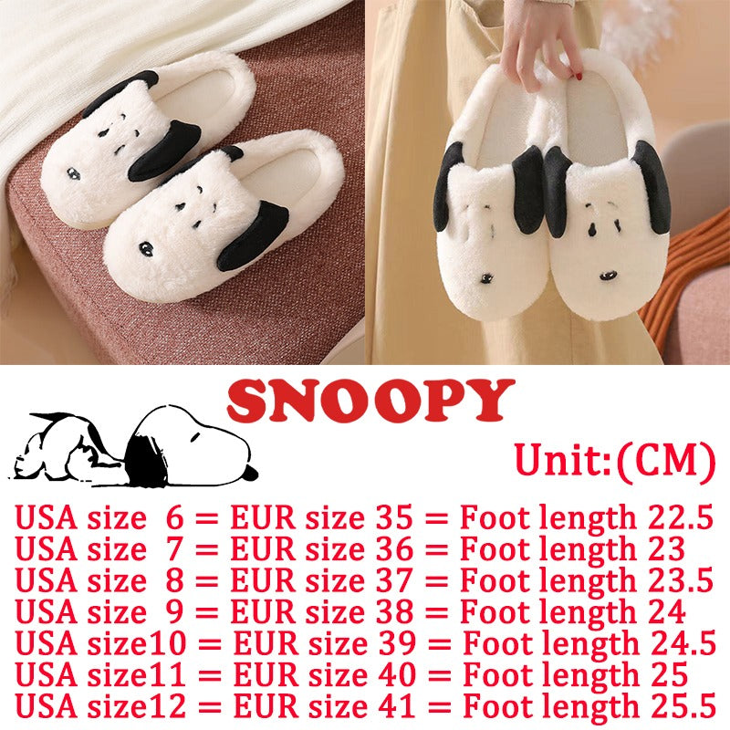 🐕 Snoopy Kawaii Plush Slippers - Nostalgic Winter Warmth for Peanuts Lovers
