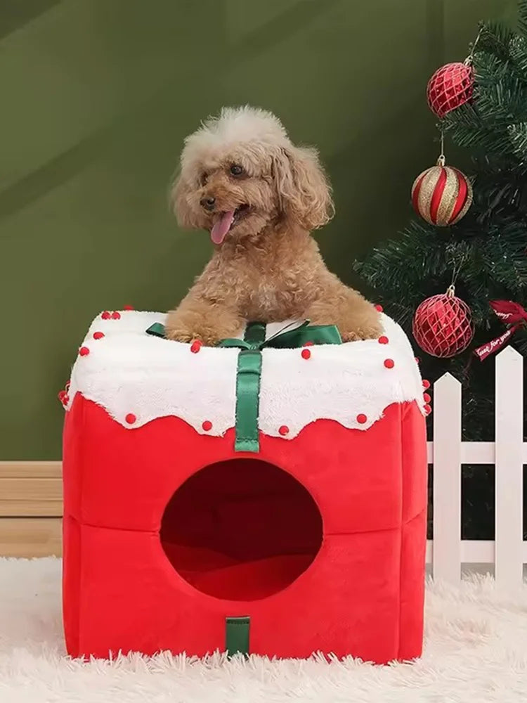 Christmas Cat Dog Bed