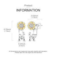 Sterling Silver Cat Hoop Earrings - Zircon Stone Party & Wedding Jewelry