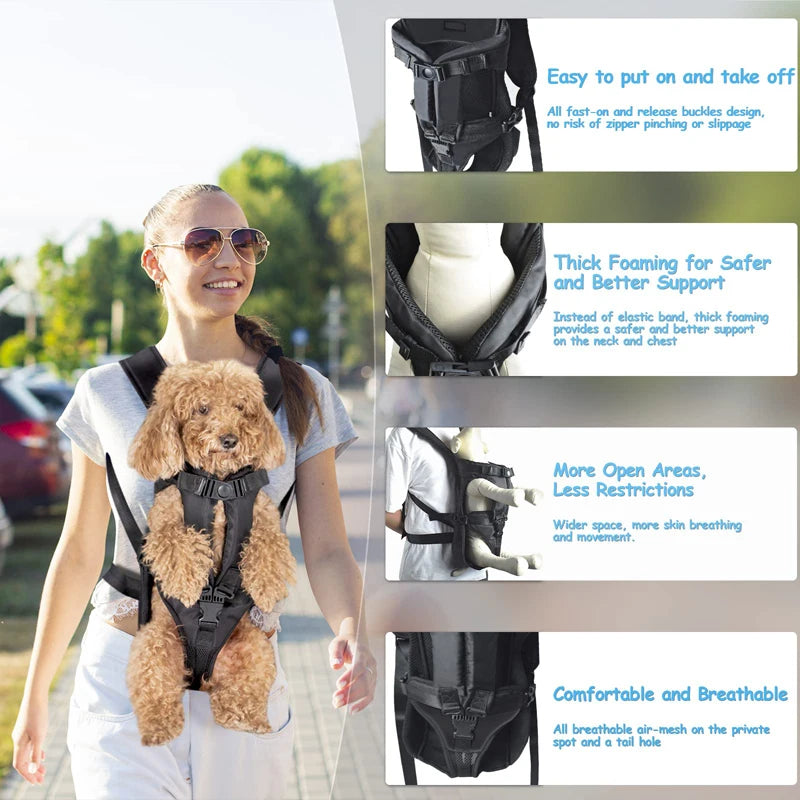 Benepaw Dog Carrier Backpack - Front-Facing Hands-Free Travel Bag