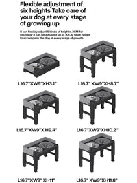Collapsible Elevated Dog Bowls - Adjustable Stand with Double Stainless Steel Bowls
