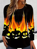 🖤 Women's Halloween Black Cat Long Sleeve T-Shirt - Mystical Gothic Streetwear