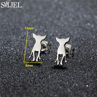 Dog Breed Cartoon Stud Earrings - Dachshund, Corgi & Chihuahua Designs