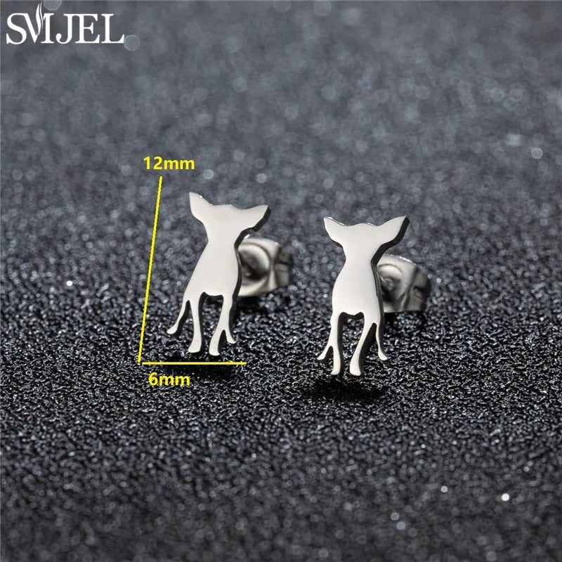 Dog Breed Cartoon Stud Earrings - Dachshund, Corgi & Chihuahua Designs