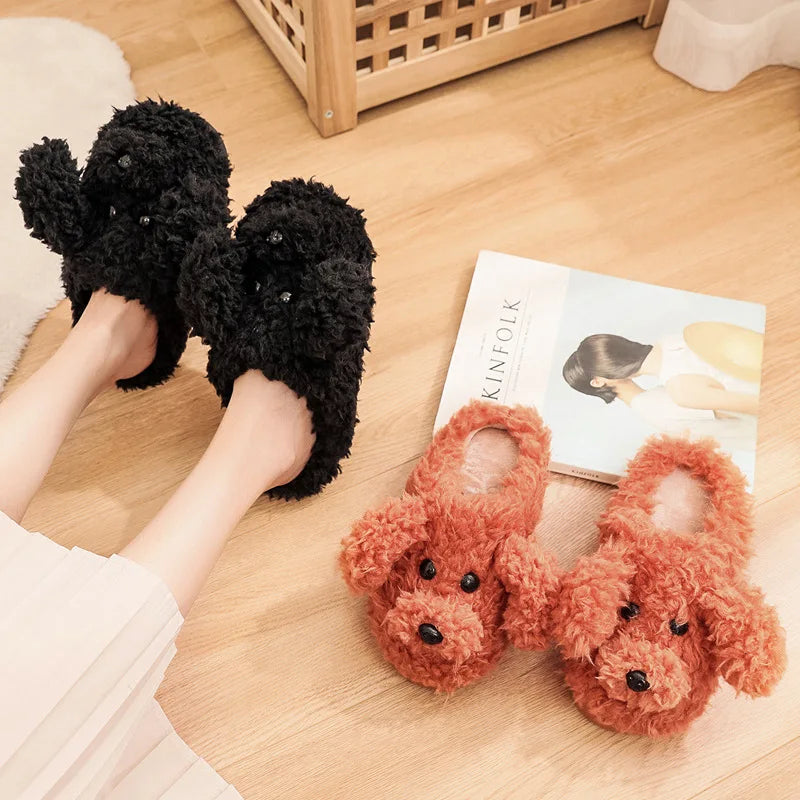 Dog Couple Slippers - Furry Winter