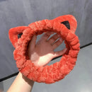 Cat Ears Face Wash Headband - Coral Fleece Spa Hairband
