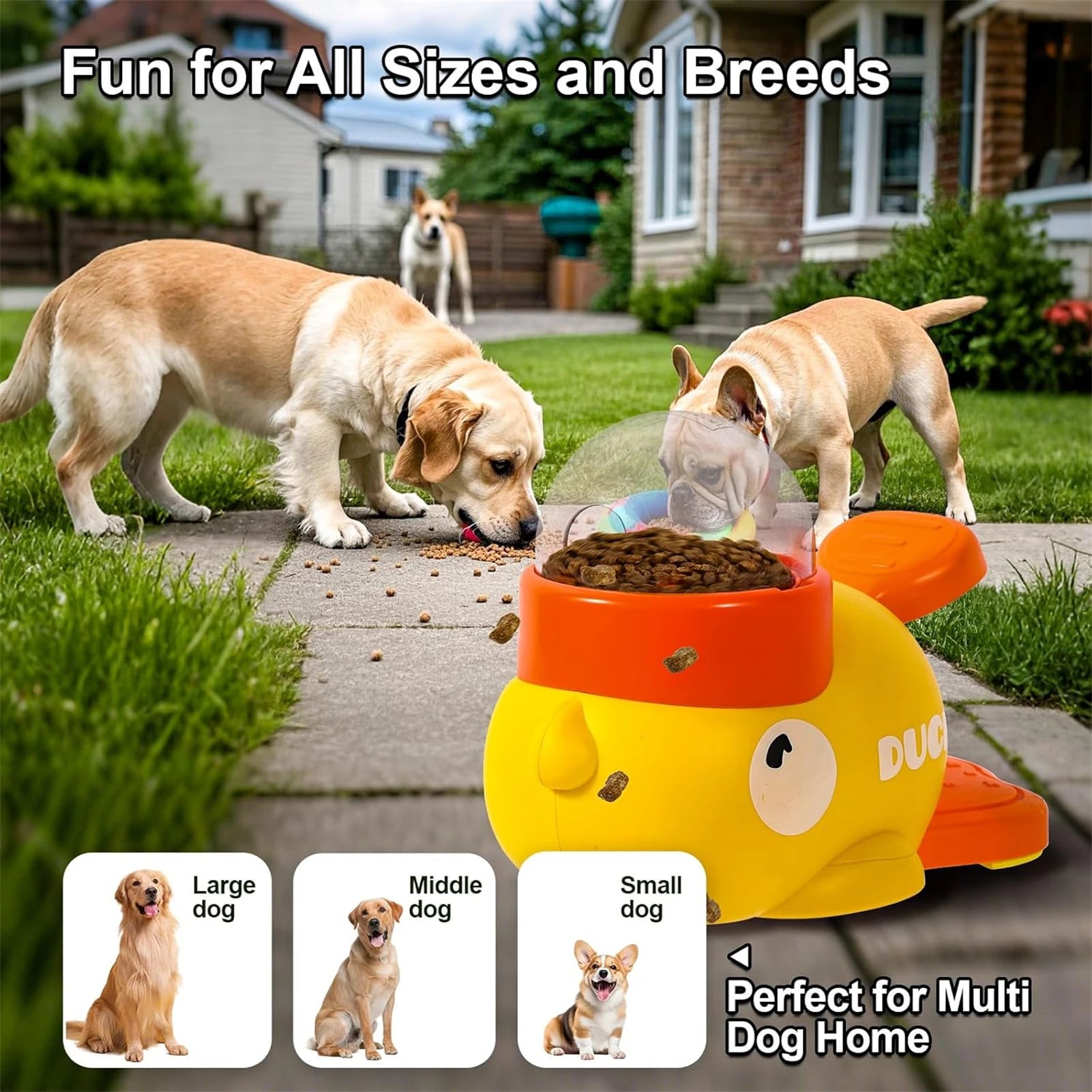 Interactive Duck Shaped Treat Toy - Dispenser for Small Medium Dogs and Cats
