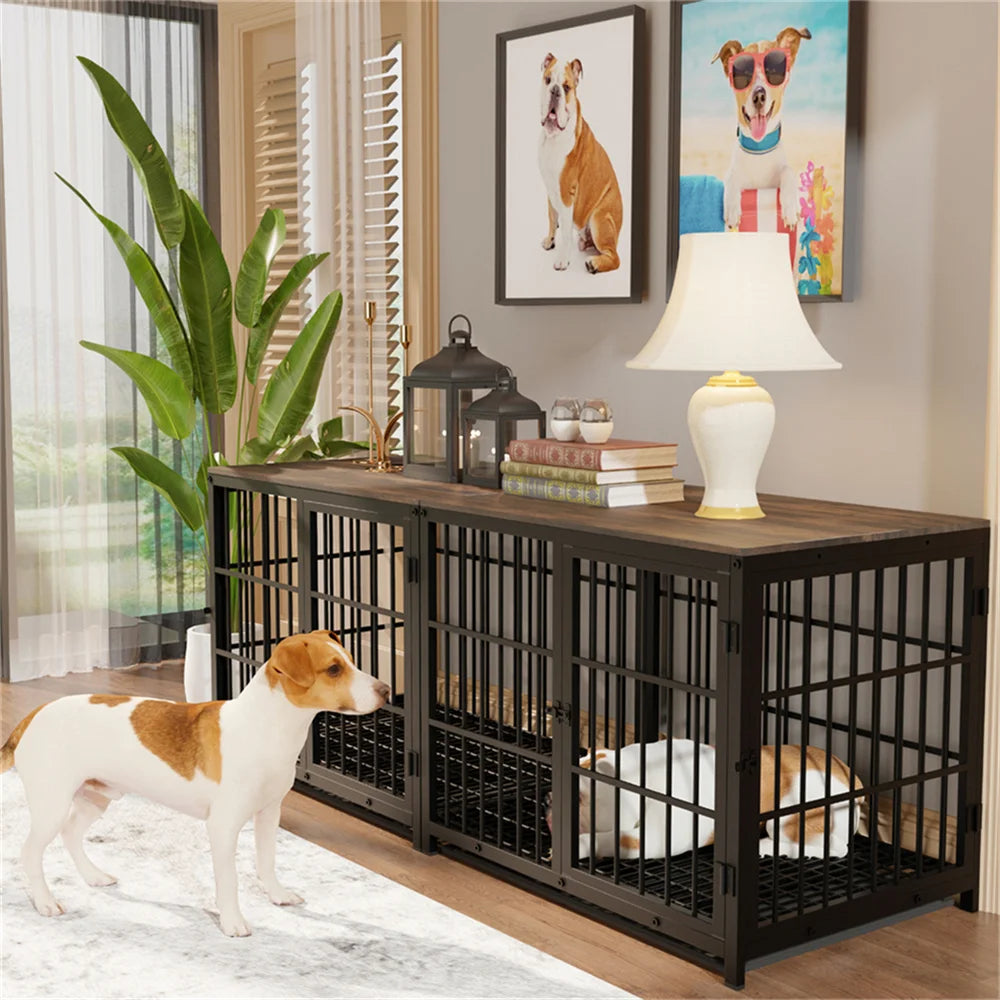 Stylish Elevated Wooden Dog Crate