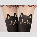 Black Cat Over-the-Knee Socks - Women's Cotton Thigh Highs
