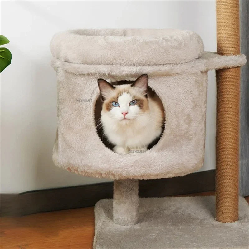 Three-Layer Cat Tree House - Multi-Level Scratching & Activity Center