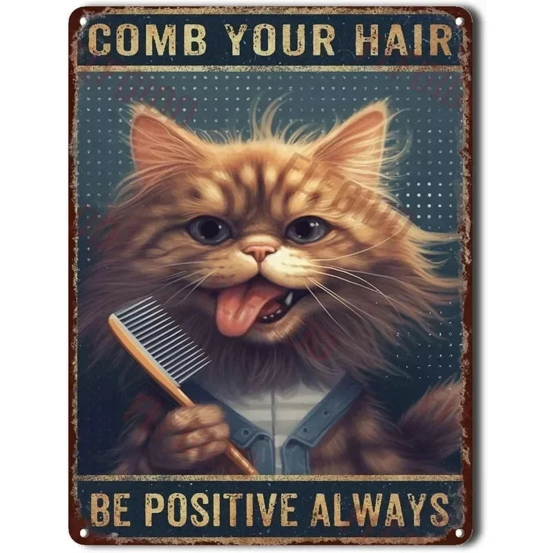 Funny Coffee Cat Sign by Tail chasers