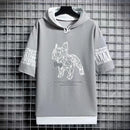Men's Funny Bulldog Hooded Graphic Tee