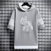 Men's Funny Bulldog Hooded Graphic Tee
