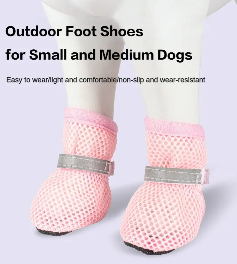 4-Piece Dog Boots Set - Wear-Resistant Protective Footwear for Small & Medium Dogs