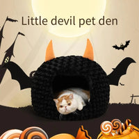 Halloween Bat Pet Cave Bed - Cozy Fall & Winter Warmth