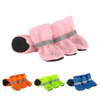 4-Piece Premium Dog Boots - Breathable Wear-Resistant Protective Footwear
