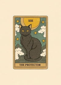 Black and White Cat Tarot Canvas Poster Good Luck Wall Art Pictures for Living Room Bedroom Playroom Modern Home Decor Gift by Tail chasers