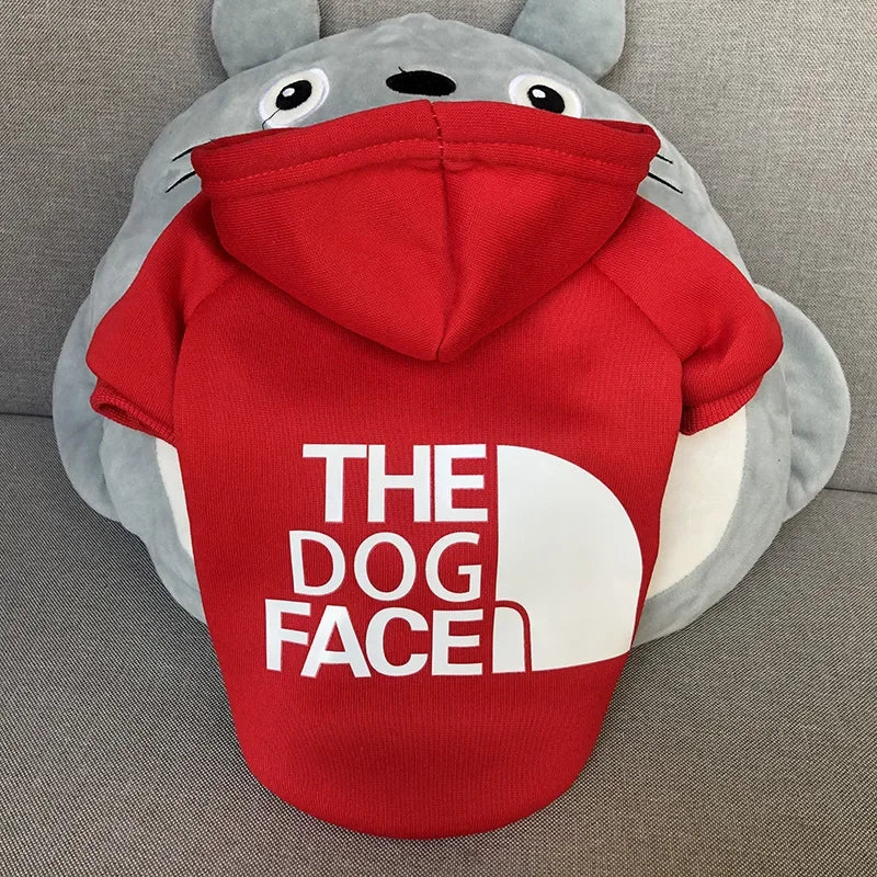 Dog Face Print Hoodie - Winter Jacket for Large Dogs