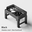 Collapsible Elevated Dog Bowls - Adjustable Stand with Double Stainless Steel Bowls