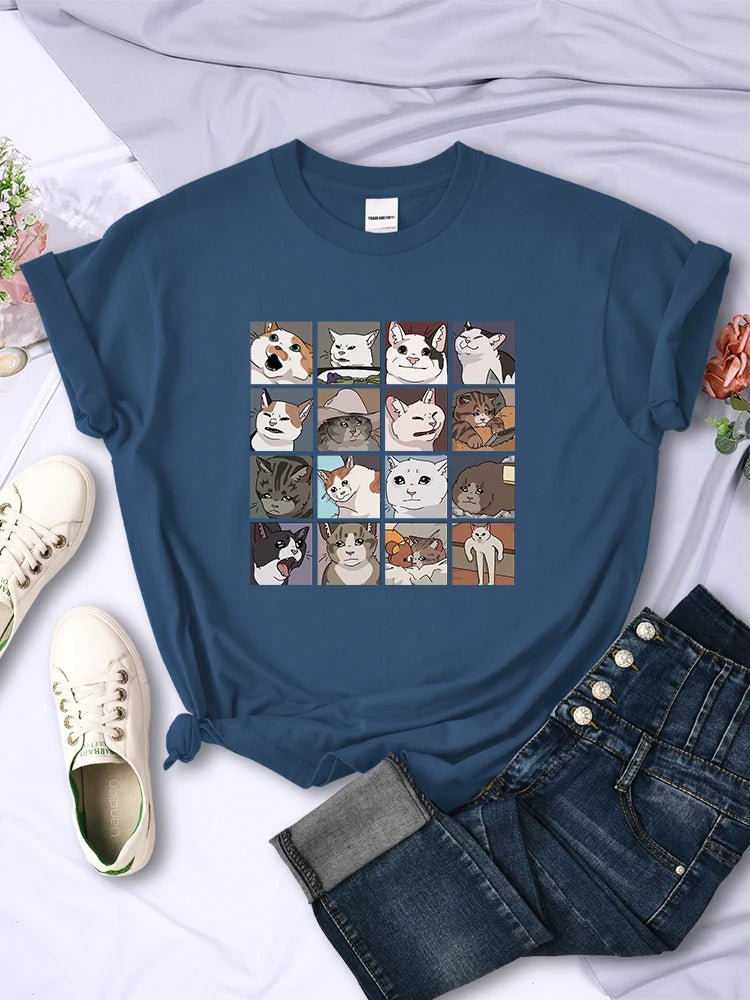 Animal Dog Cat Harajuku T-Shirt - Trendy Summer Sport Style Women's Top