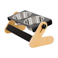 Rustic Wood Dog Bowl Stand