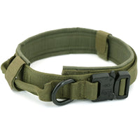 Tactical Military Dog Collar Adjustable Nylon Dog Collar with Control Handle and Metal Buckle for Medium and Large Dogs by Tail chasers