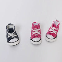 Denim Canvas Dog Sneakers - 4-Piece Waterproof Anti-Slip Booties Set