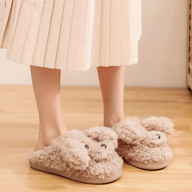 Dog Couple Slippers - Furry Winter
