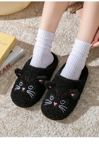Cartoon Cat Winter Plush Slippers
