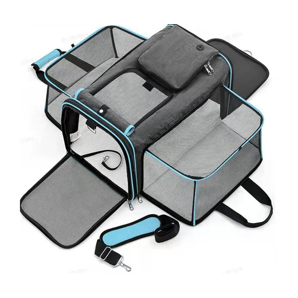 Portable Breathable Pet Carrier - Foldable Shoulder Travel Bag