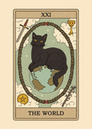 Black and White Cat Tarot Canvas Poster Good Luck Wall Art Pictures for Living Room Bedroom Playroom Modern Home Decor Gift by Tail chasers