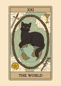 Black and White Cat Tarot Canvas Poster Good Luck Wall Art Pictures for Living Room Bedroom Playroom Modern Home Decor Gift by Tail chasers