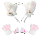 Cat Ear Cosplay Costume Set - Anime Headband & Claw Gloves with Bell