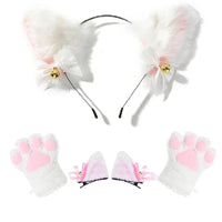 Cat Ear Cosplay Costume Set - Anime Headband & Claw Gloves with Bell