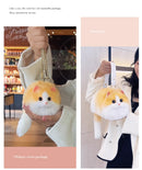 One Shoulder Bag Female Design Small Man Messenger Bag Versatile Hand Made Autumn and Winter Plush Cute Cat Bag by Tail chasers