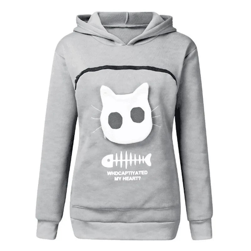 Pet Cuddle Pouch Hoodie - Carry Your Cat or Small Dog in Style
