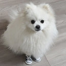 Denim Canvas Dog Sneakers - 4-Piece Waterproof Anti-Slip Booties Set