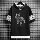 Men's Funny Bulldog Hooded Graphic Tee