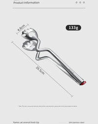 Cat's Paw Multi-Functional Food Clip Tong - Stainless Steel Kitchen Tool