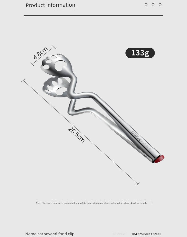 Cat's Paw Multi-Functional Food Clip Tong - Stainless Steel Kitchen Tool
