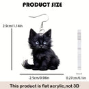 Y2K Black Cat Dangle Earrings - Acrylic