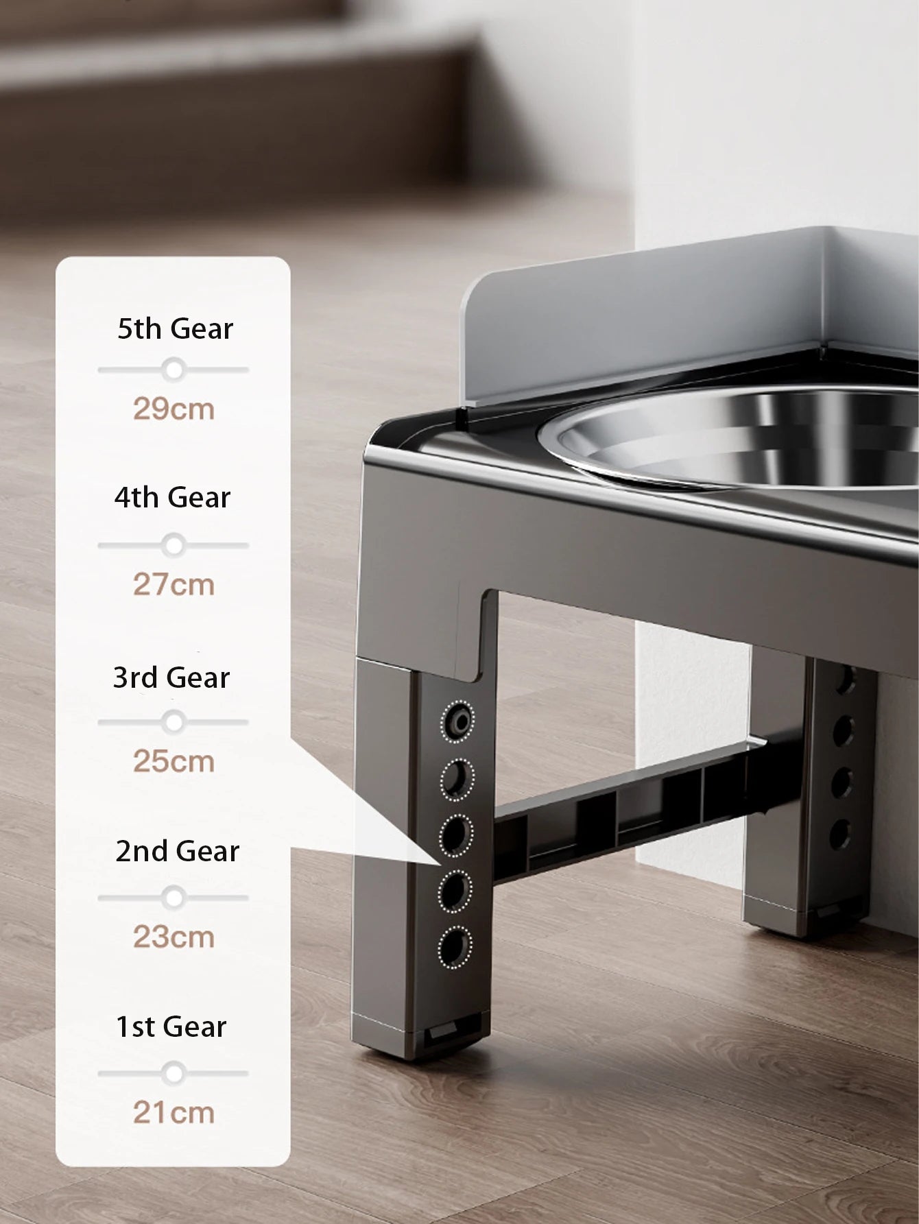 Collapsible Elevated Dog Bowls - Adjustable Stand with Double Stainless Steel Bowls
