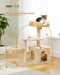 Multi-Level Cat Activity Tree with Scratching Posts & Hammock